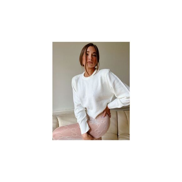 DANIELLE BERNSTEIN Womens Long Sleeve Jewel Neck Sweater - Picture 1 of 2
